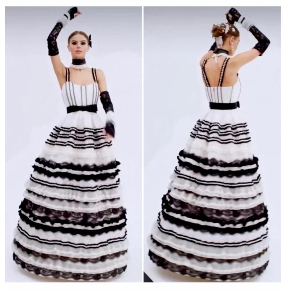 ALICE + OLIVIA DENITA BUSTIER RUFFLE GOWN - Picture 10 of 17
